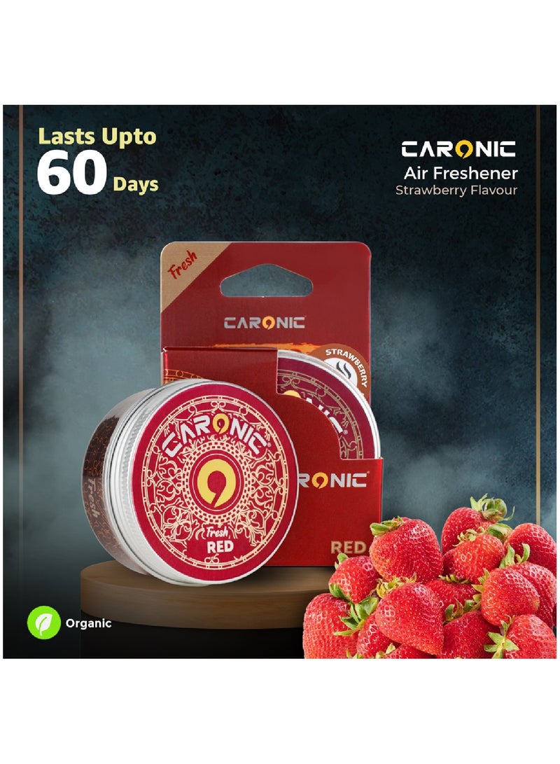 CARONIC Car Air Freshener with Adjustable Lid for Desired Strength for Auto or Home Strawberry Pack Of 3 - Image 4